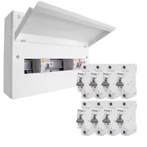 Image of Click Elucian 10 Way Dual RCD Split Load 16-Module Consumer Unit - CUEB16MSRCD10B