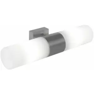 Image of Nordlux Tangens Twin Bathroom Wall Lamp Brushed Steel, E14