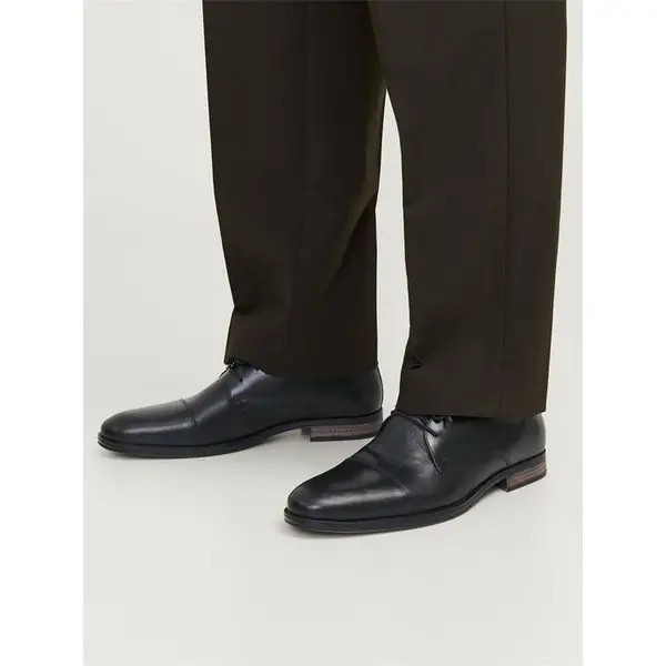 Image of Jack and Jones Raymond Leather Shoe Mens Derby Shoes 7 (41) Black 10383203270