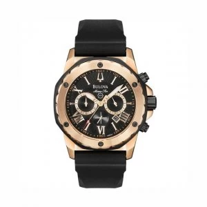 Image of Bulova Black 'Marine Star' Chronograph Watch - 98B104