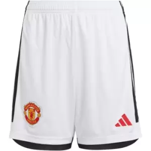 Image of adidas Manchester United Home Shorts 2023 2024 Juniors - White