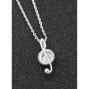 Image of Music Collection Silver Plated Treble Clef Necklace