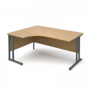 Image of Maestro 25 GL Left Hand Ergonomic Desk 1600mm - Graphite cantilever fr