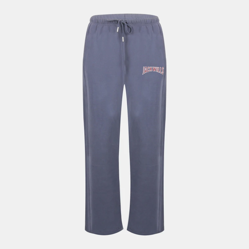 Image of Jack Wills Womens JW Varsity Open Hem Fleece Joggers Navy female 8 (XS)