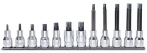 Image of Beta Tools 920XZN/SB12 12pc 1/2" Sq Drive XZN 12 Pt Bit Socket Driver Rail Set