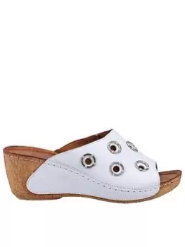Image of Riva Santa Fe Wedge Sandals, White, Size 4, Women