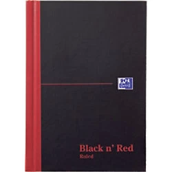 Image of OXFORD Black n' Red Casebound Notebook Ruled A6 192 Pages