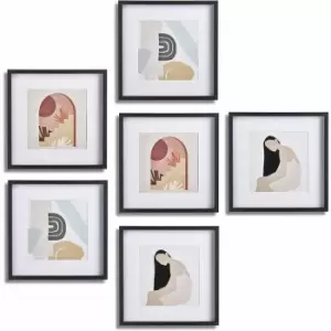 Image of Nielsen Henri 6 Piece Black Wooden Picture Frame Set 30 x 30cm