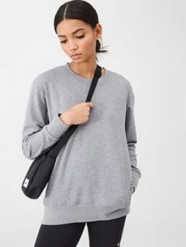 Image of Nike Training Get Fit Sweat Top - Carbon Heather , Carbon Heather, Size S, Women