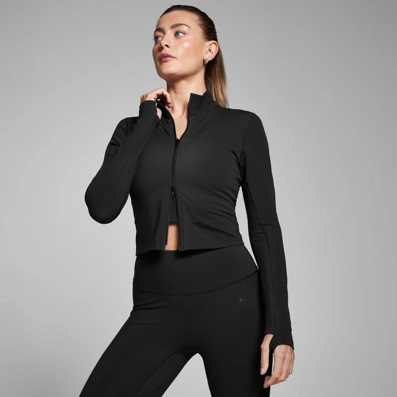 Image of MyProtein Womens MP Tempo Moisture-Wicking Performance Training Jacket Black female 12 (M)