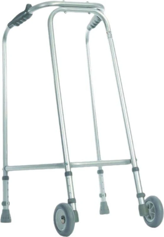 Image of Aidapt Narrow Walking Frame Medium With Wheels Silver