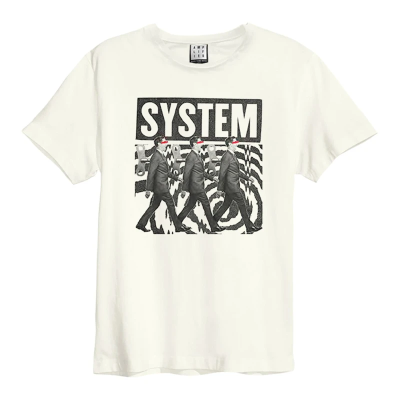 Image of Amplified Amplified Men Wind Up Systems Of A Down T-Shirt in White Size: 3X-Large White XXXL Male 5063806466550