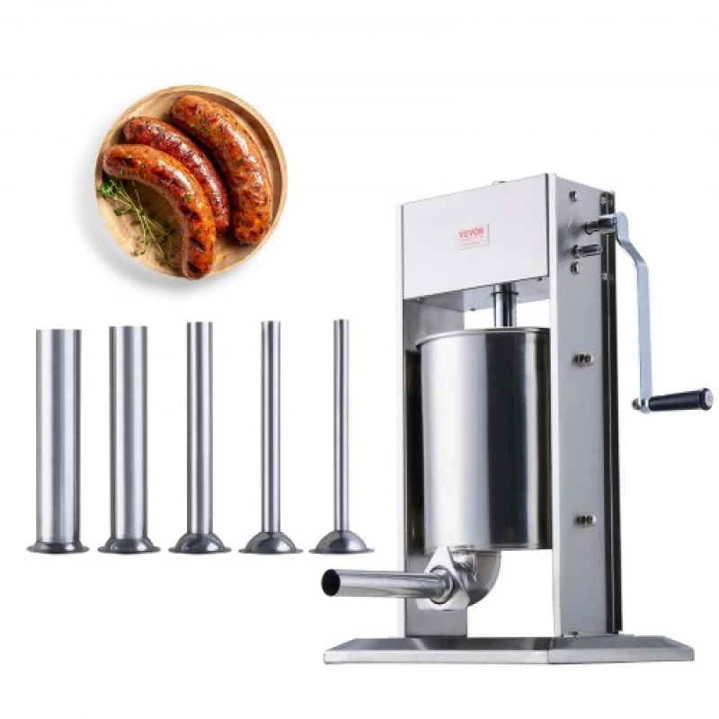 Image of VEVOR Vevor - Manual Sausage Stuffer, 10 l / 22 lbs Vertical Sausage Machine, Dual-Speed Meat Stuffer, Made of Food-Grade 304 Stainless Steel, Include