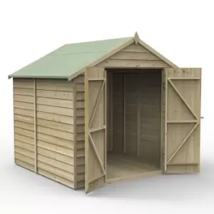 Image of Forest Garden 7X7 Ft Apex Overlap Wooden Shed With Floor (Base Included)