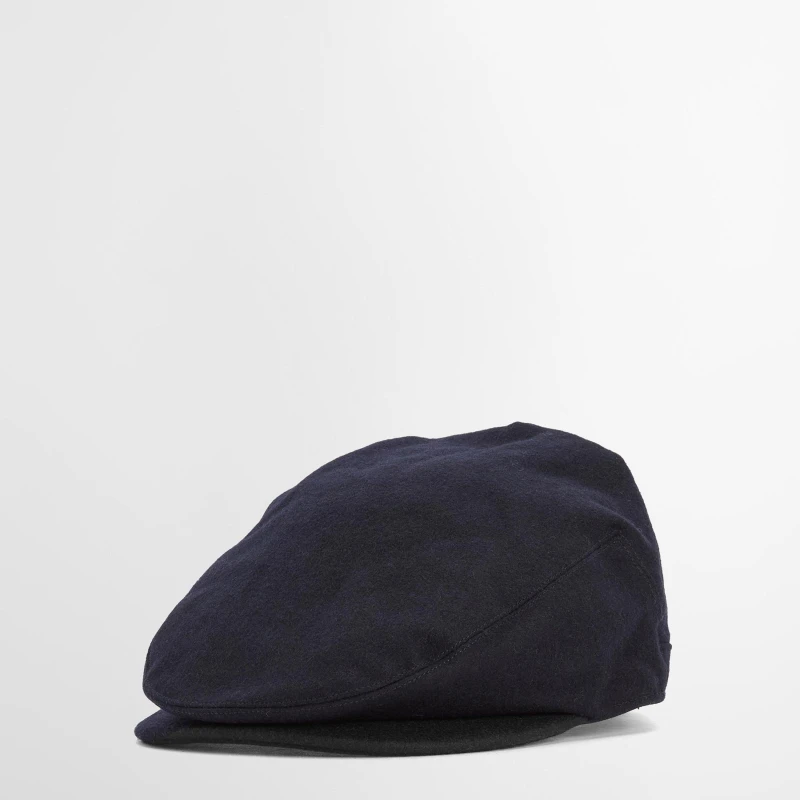 Image of Barbour Redshore Wool Mix Flat Cap Navy male Large