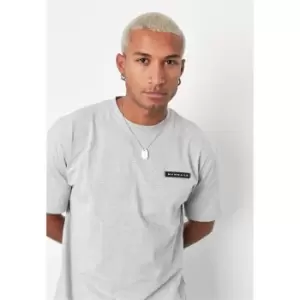Image of Mennace Badge Oversized T Shirt - Grey