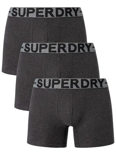 Image of Superdry 3 Pack Organic Boxer Briefs Raven XL