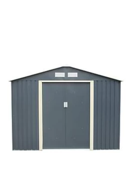 Image of Rowlinson Trentvale 6X4 Metal Apex Shed - Dark Grey