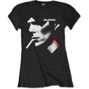 Image of David Bowie - X Smoke Red Ladies XX-Large T-Shirt - Black