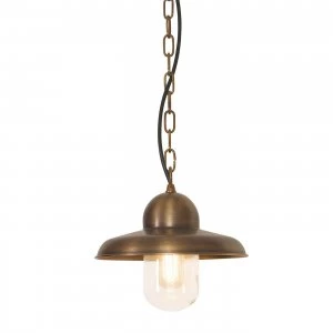 Image of 1 Light Outdoor Ceiling Chain Lantern Brass IP44, E27