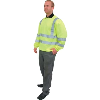 Image of Large Hi-vis Yellow Sweatshirt - Tuffsafe