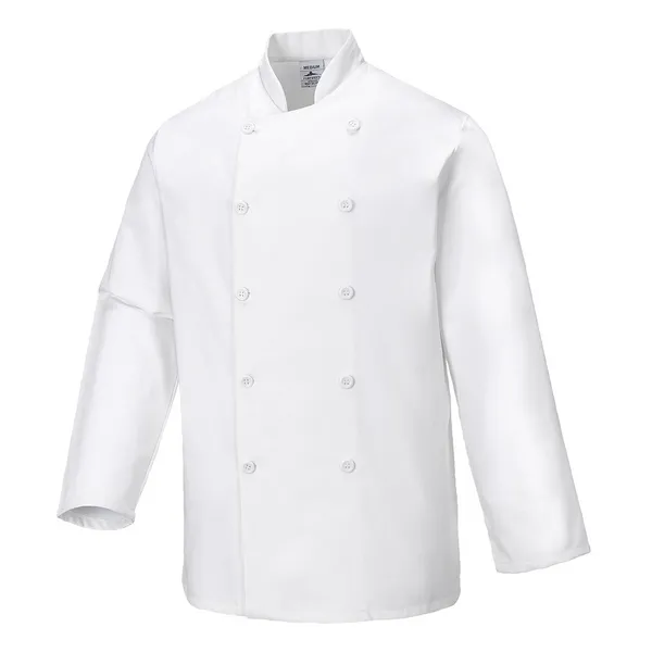 Image of Portwest Sussex Chefs Long Sleeve Jacket C836WHRXXXL Colour: White