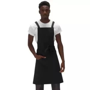 Image of Le Chef Unisex Adults Crossover Bib Apron (One Size) (Black)