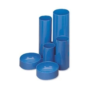 Image of 5 Star Office Desk Tidy with 6 Compartment Tubes Blue