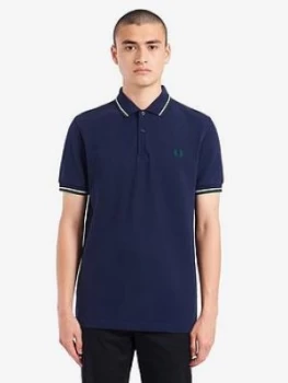 Image of Fred Perry Twin Tipped Polo, Carbon Blue, Size S, Men