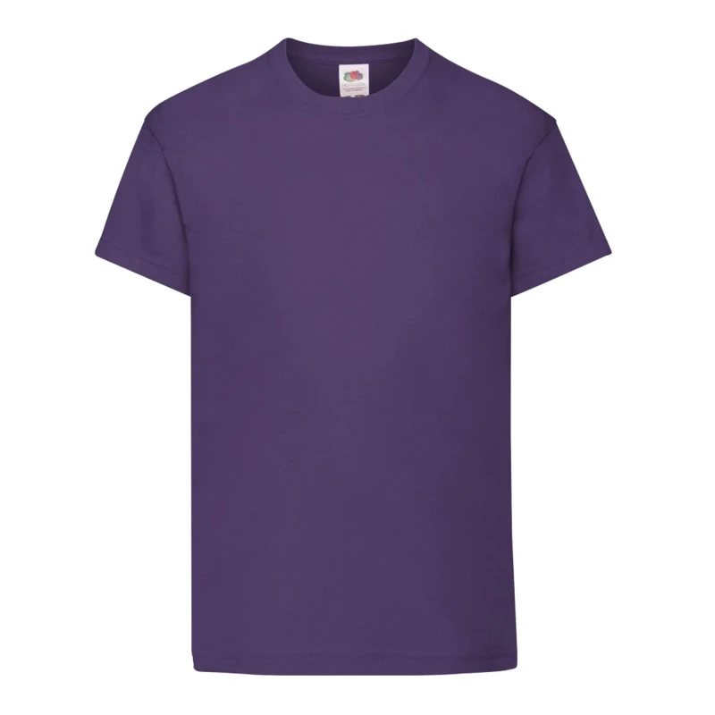 Image of Fruit of the Loom Original Cotton T-Shirt in Purple Size: 12-13 Years Purple Unisex 12-13 Years