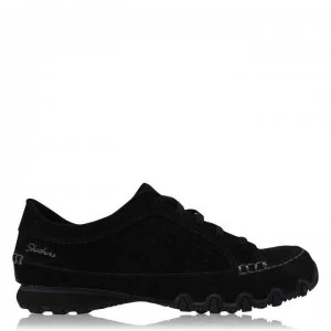 Image of Skechers Bikers Lace Trainers Ladies - Black