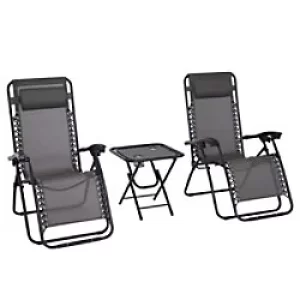Image of Outsunny Zero Gravity Chair 84B-271GY Steel, Texteline Grey