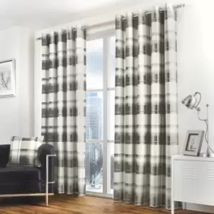 Image of Fusion Balmoral Lined Eyelet Curtains - Grey