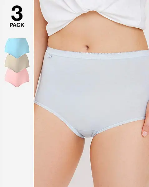 Image of Sloggi 3Pk Basic Maxi Briefs Pastel Female 10 FQ12545
