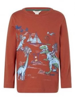 Image of Monsoon Boys Dinosaur Scene T-Shirt - Red