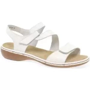 Image of Rieker Sphere Womens Riptape Sandals womens Sandals in White,4,5,6,7.5,8