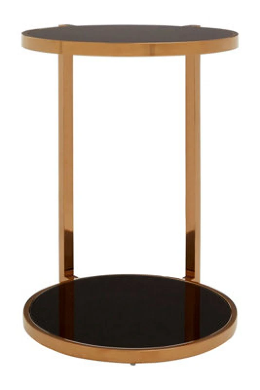 Image of Premier Housewares Versatile 2 Tier Side Table, Functional Small Side Table By Couch For Livingroom, Elegant Design Small Table Black