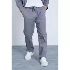 Image of I Saw It First Grey Straight Leg Pintuck Trousers - Grey