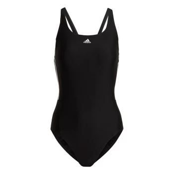 Image of adidas Mid 3-Stripes Swimsuit Womens - Black