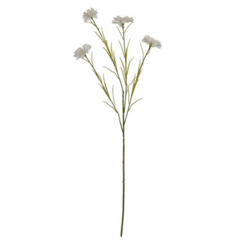 Image of Hill Interiors Cornflower Stem Artificial Flower - Plastic - L20 X W20 X H77cm - White