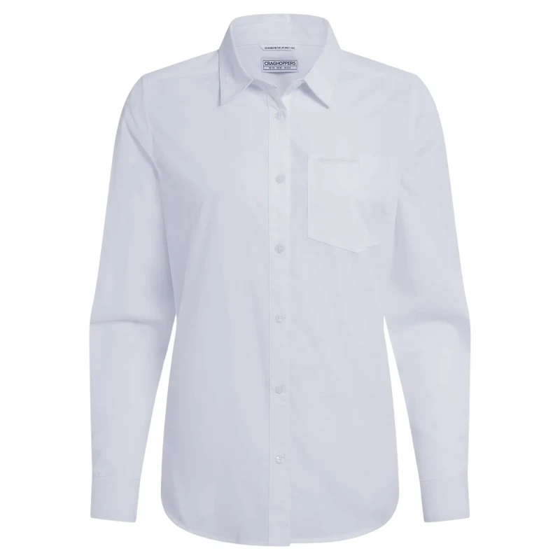 Image of Womens long sleeve shirt Craghoppers Kiwi III Blanc Female 52