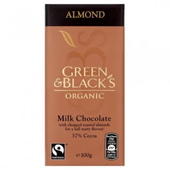 Image of Green & Black's Organic Milk Almond Chocolate 100g