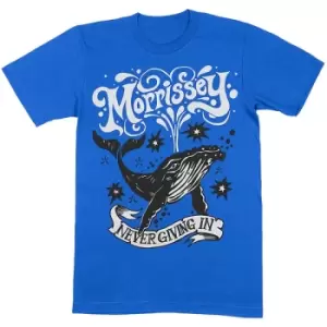Image of Morrissey - Never Giving In/Whale Unisex XX-Large T-Shirt - Blue