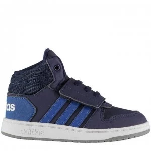 Image of adidas Hoops High Top Trainers Infant Boys - Navy/Blue/Wht