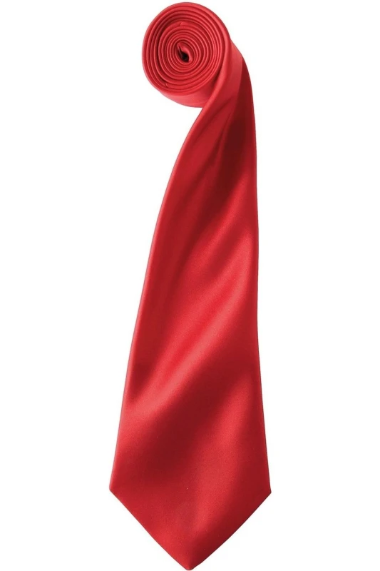 Image of Premier Premier Colours Satin Tie in Red Red One Size Unisex 5063470723065