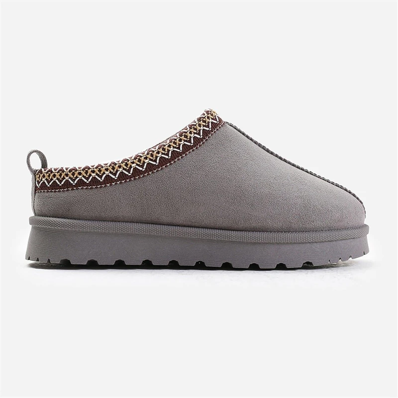 Image of Wheres That From Pine Grey Faux-Suede Fur Lining Slipper Boots - LightGreySuede LightGreySuede 7