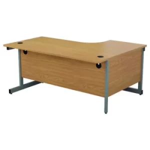Image of Jemini Radial Left Hand Cantilever Desk 1800x1200x730mm Nova Oak/Silver KF801986
