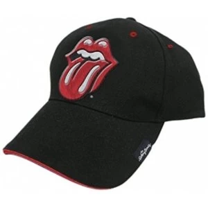 Image of The Rolling Stones Classic Tongue Baseball Cap (Black/Red)