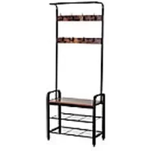 Image of HOMCOM Coat Rack 837-025 MDF, Metal Black 720 mm x 340 mm x 1850 mm