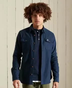 Image of Superdry Mens Trailsman Moleskin Shirt Navy / Nordic Chrome Navy - Size: S